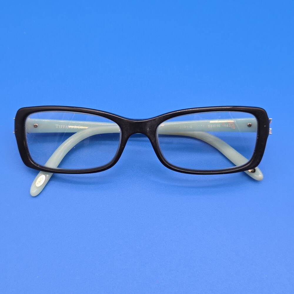 Tiffany & Co. Eyeglasses Frames Only TF 2091-B 8055 53-16-140 Blue Sides Italy - Picture 5 of 12
